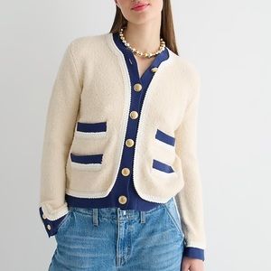 J. Crew Cream and Blue Women's Jacket